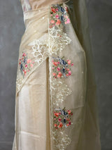 Nude yellow Net kotta saree - PBR34B6