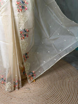 Nude yellow Net kotta saree - PBR34B6