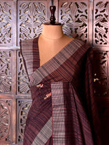 Handloom jute cotton saree- PBR59