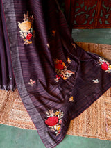 Handloom jute cotton saree- PBR59