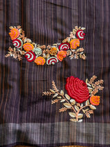 Handloom jute cotton saree- PBR59