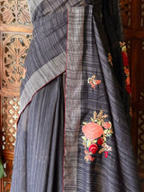 Handloom jute cotton saree- PBR59A