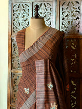 Handloom jute cotton saree- PBR59B