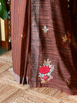 Handloom jute cotton saree- PBR59B