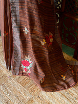 Handloom jute cotton saree- PBR59B