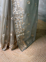 Grey Net kotta saree - PBR34B7