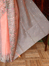 Peach Net kotta saree - PBR34B8