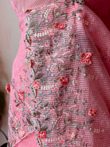 Pink Net kotta saree - PBR34B9