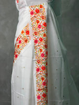 White soft silk saree - PBR35B1