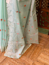 Pastal blue Net kotta saree - PBR34B11