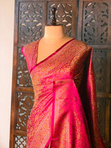 Magenta pure Jamwar Tanchui banarasi saree: PBR56E4