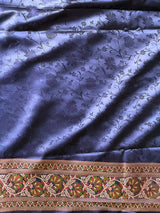 Dark mauve shade pure Tanchui banarasi saree: PBR56C