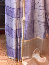 Lavender soft Tusser Silk saree- PBR33T11A