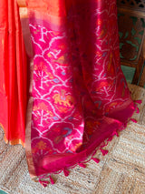 Orange Silk cotton saree- PBR60
