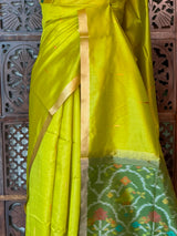 Lime green Silk cotton saree- PBR60A