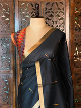 Black Silk cotton saree- PBR60D