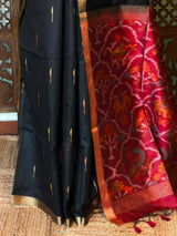 Black Silk cotton saree- PBR60D