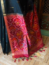Black Silk cotton saree- PBR60D