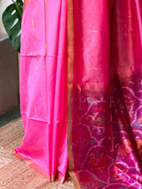 Lotus pink Silk cotton saree- PBR60E