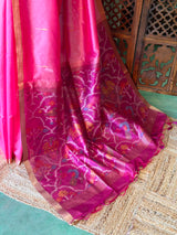 Lotus pink Silk cotton saree- PBR60E