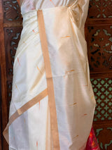 Off white Silk cotton saree- PBR60G