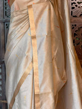 Ivory Silk cotton saree- PBR60I