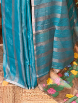 Blue Jute Tissue saree- PBR61