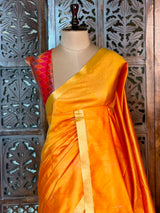 Yellow Silk cotton saree- PBR60J