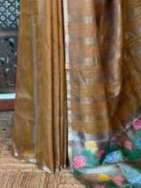Gold Jute Tissue saree- PBR61B