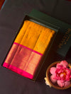 Olive green and magenta Pure Vintage Kanchipuram Silk saree - PPURE110