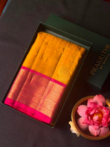 Olive green and magenta Pure Vintage Kanchipuram Silk saree - PPURE110