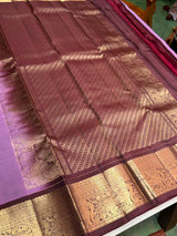 Lavender and Brown Pure Vintage Kanchipuram Silk saree - PPURE111