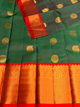 Green and Red Pure Vintage Kanchipuram Silk saree - PPURE114