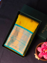 Green and blue Pure Vintage Kanchipuram Silk saree - PPURE116