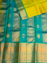 Green and blue Pure Vintage Kanchipuram Silk saree - PPURE116