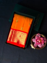 Yellow and Red Pure Vintage Kanchipuram Silk saree - PPURE117