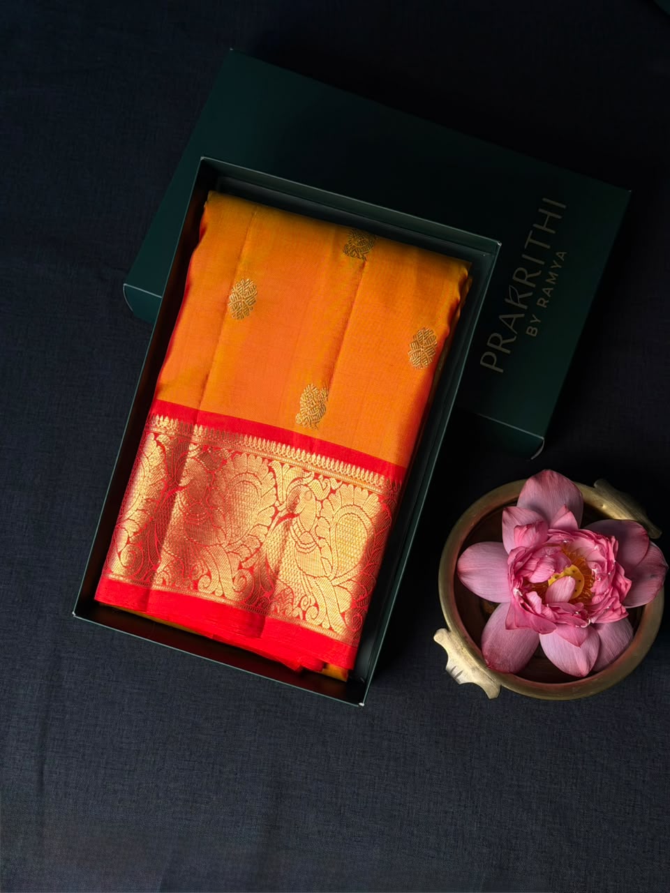Yellow and Red Pure Vintage Kanchipuram Silk saree - PPURE117
