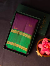 Violet and green Pure Vintage Kanchipuram Silk saree - PPURE118