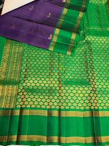 Violet and green Pure Vintage Kanchipuram Silk saree - PPURE118
