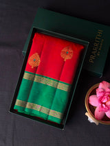 Maroon and Green Pure Vintage Kanchipuram Silk saree - PPURE121