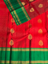 Maroon and Green Pure Vintage Kanchipuram Silk saree - PPURE121