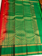 Maroon and Green Pure Vintage Kanchipuram Silk saree - PPURE121