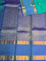 Aqua Blue Pure Vintage Kanchipuram Silk saree - PPURE125