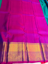 Peacock blue and Purple Pure Vintage Kanchipuram Silk saree - PPURE126