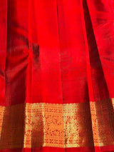 Green and Red Pure Vintage Kanchipuram Silk saree - PPURE123