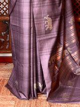 Tiger woven Tusser Silk saree- PBR62E