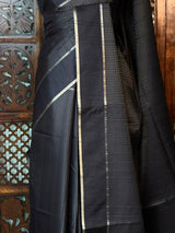 Black Tusser Silk saree- PBR63