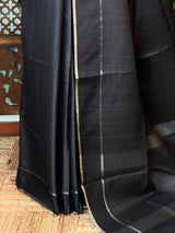 Black Tusser Silk saree- PBR63