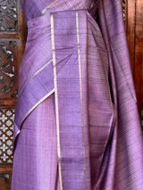 Lavender Tusser Silk saree- PBR63G