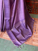 Lavender Tusser Silk saree- PBR63G